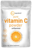 Micro Ingredients Poudre Vitamine C Pure dans la bouteille, idéal pour smoothies quotidiens