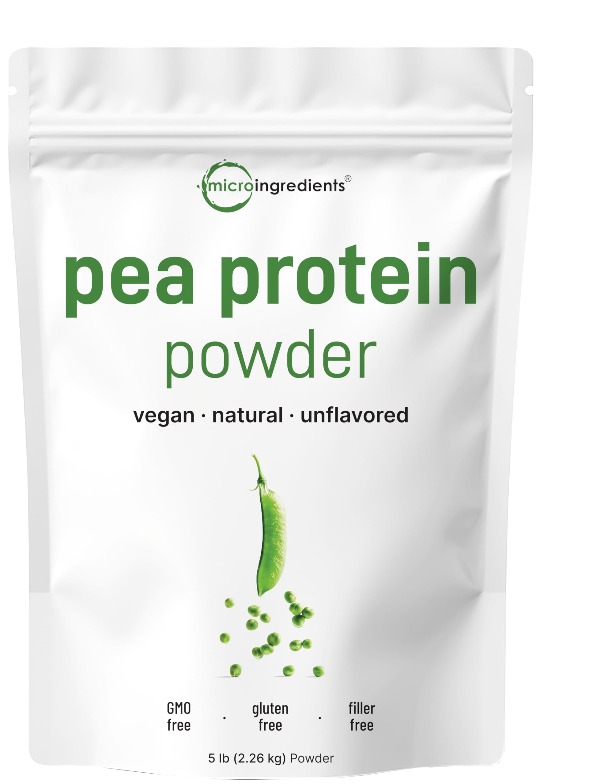 Micro Ingredients protéine de pois nord-américain en poudre, idéale pour shakes vegan.