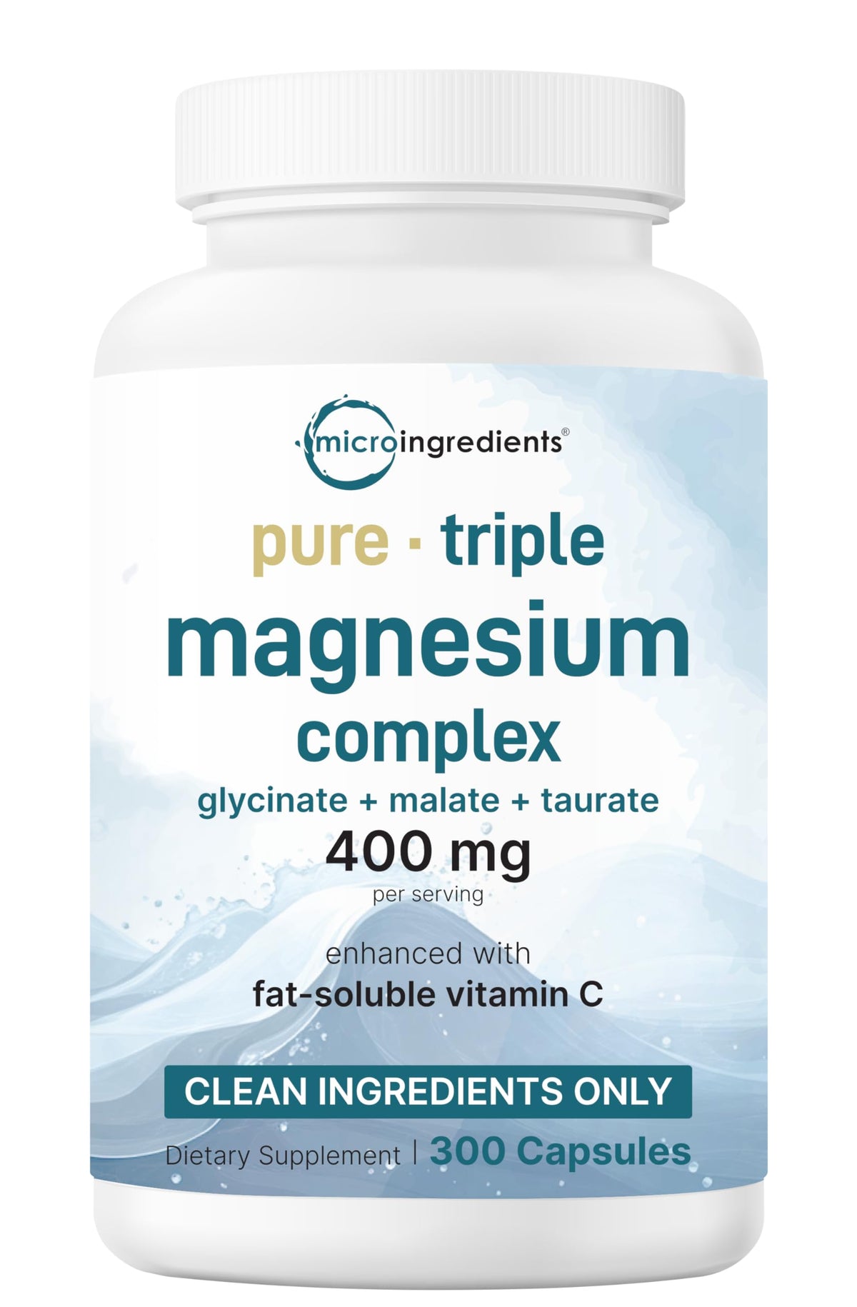Micro Ingredients Pure Magnesium Complex – Bouteille 300 capsules, soutien général des muscles et énergie