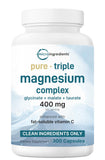 Micro Ingredients Pure Magnesium Complex – Bouteille 300 capsules, soutien général des muscles et énergie