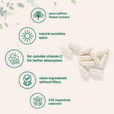 Étiquette du produit Micro Ingredients Pure Saffron Extract, transparence et pureté