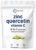 Quercetine Micro Ingredients avec zinc — bouteille affichant la formule immunitaire