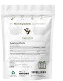 Étiquette Saw Palmetto extrait frais et visible sur le produit Micro Ingredients