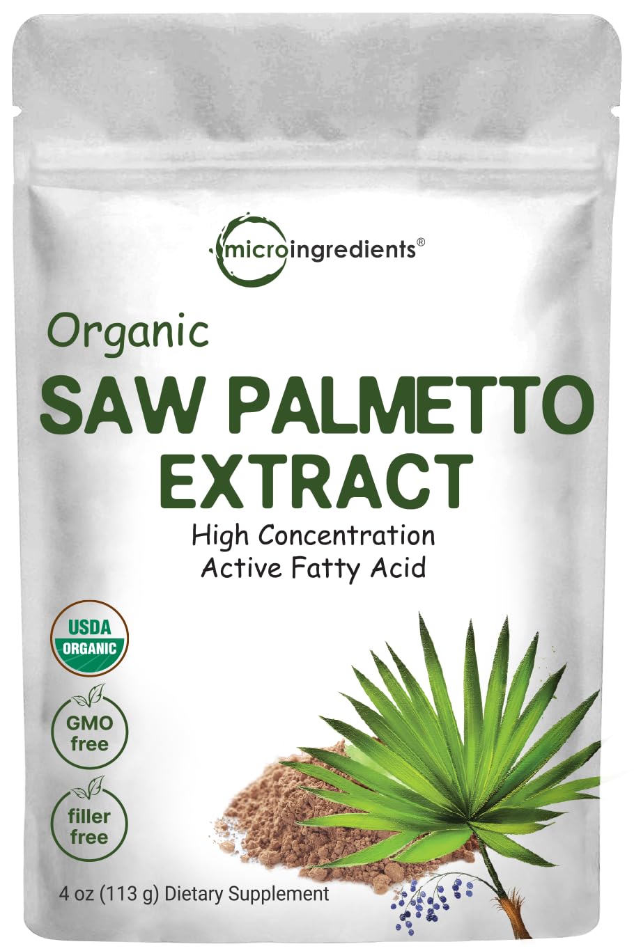 Micro Ingredients Saw Palmetto flacon - poudre bio prête à l’emploi pour usage quotidien