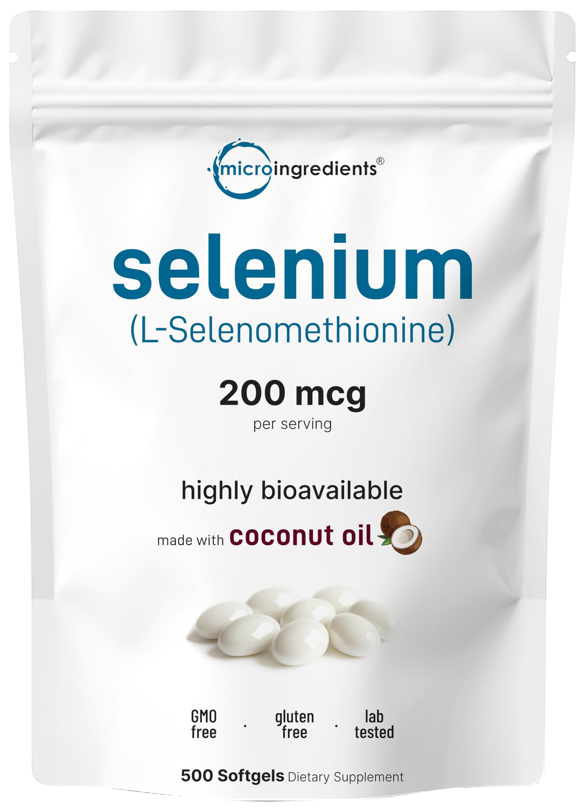 Micro Ingredients Sélénium – bouteille et gélules molles pour absorption efficace