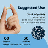 Micro Ingredients softgels in hand illustrating easy-to-swallow size and convenience