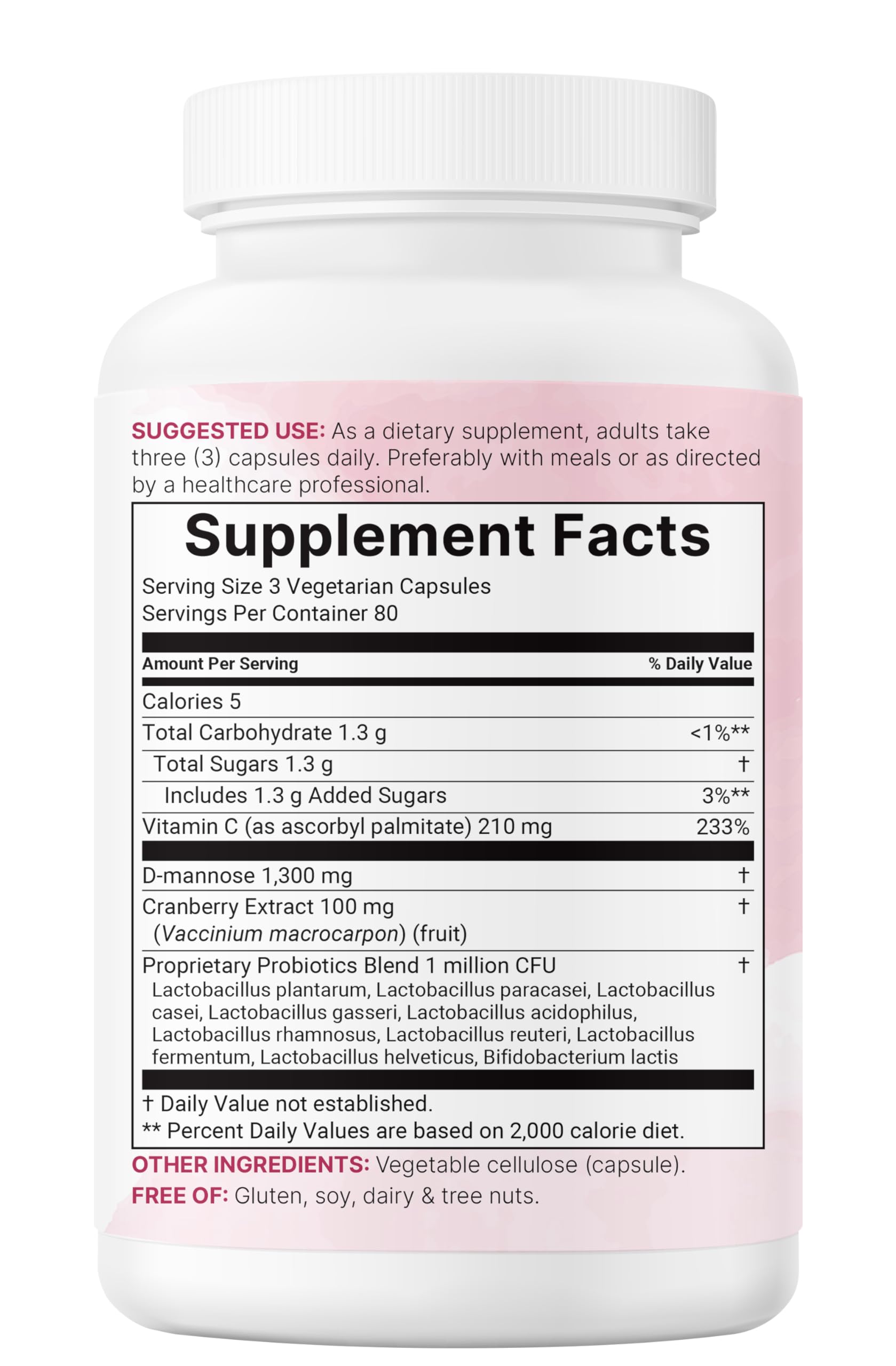 Micro Ingredients Soutien urinaire D-Mannose, capsules quotidiennes pour usage régulier