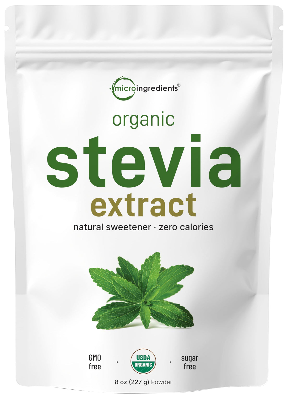 Micro Ingredients Stevia Poudre pure organique 8oz dans flacon