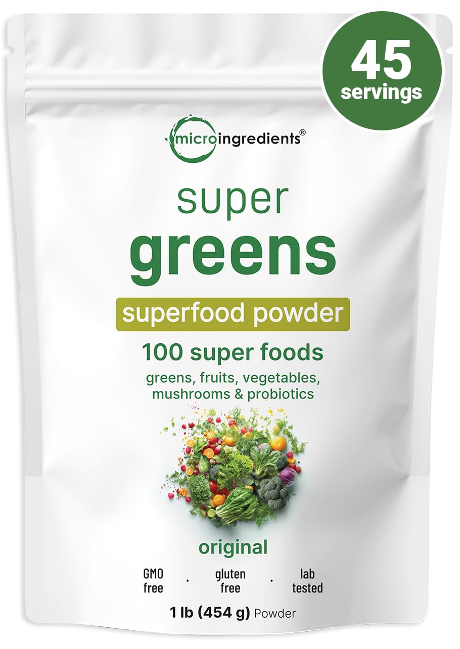Micro Ingredients Super Greens poudre 1lb – boost nutritionnel pour démarrer la journée.