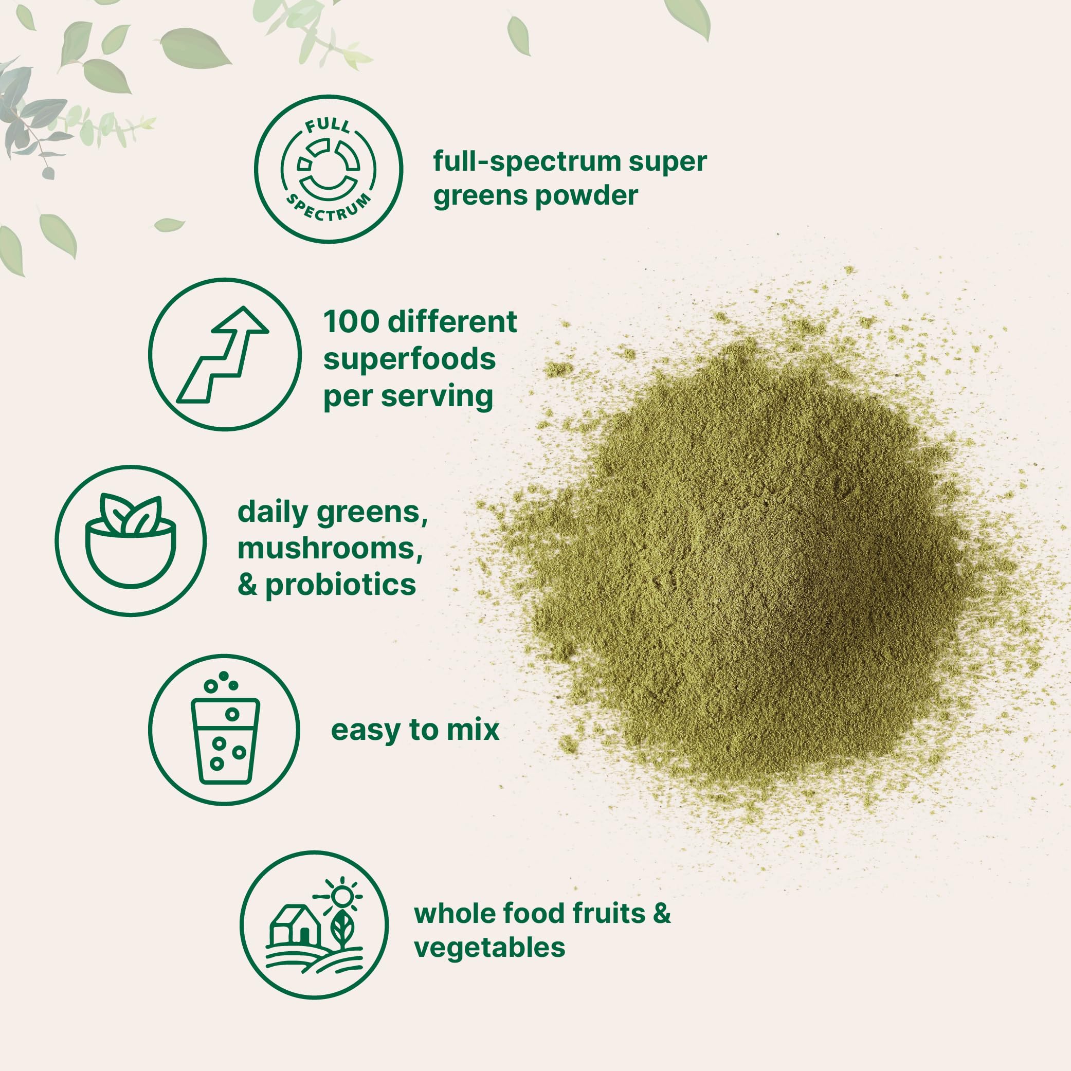 Micro Ingredients Super Greens smoothie – ajoutez-le à votre boisson pour nutriments.