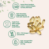 Micro Ingredients Supreme Omega-3: étiquette affichant contrôle qualité par laboratoire tiers.