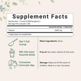 Taurine Micro Ingredients poudre dose-mesure facile à ajouter à vos boissons pré-entraînement.