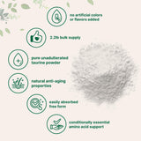 Taurine Micro Ingredients poudre sachet 1 kg pour une fourniture longue durée.