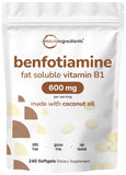 Micro Ingredients Vitamine B1 Benfotiamine, gélules molles faciles à avaler, absorption optimisée.