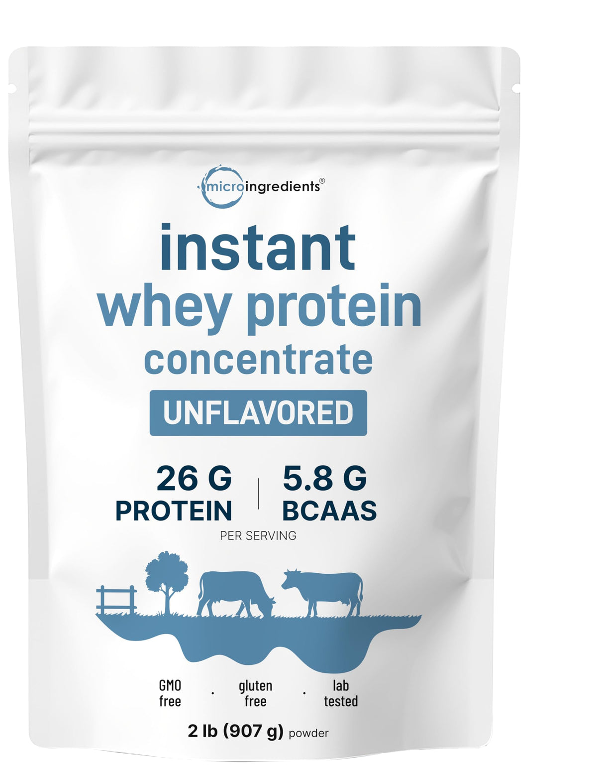 Micro Ingredients protéine whey instantanée 2 livres, emballage pratique pour le rangement