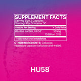 Capsules HU58, format quotidien pour soutien digestif et immunitaire potentiel.