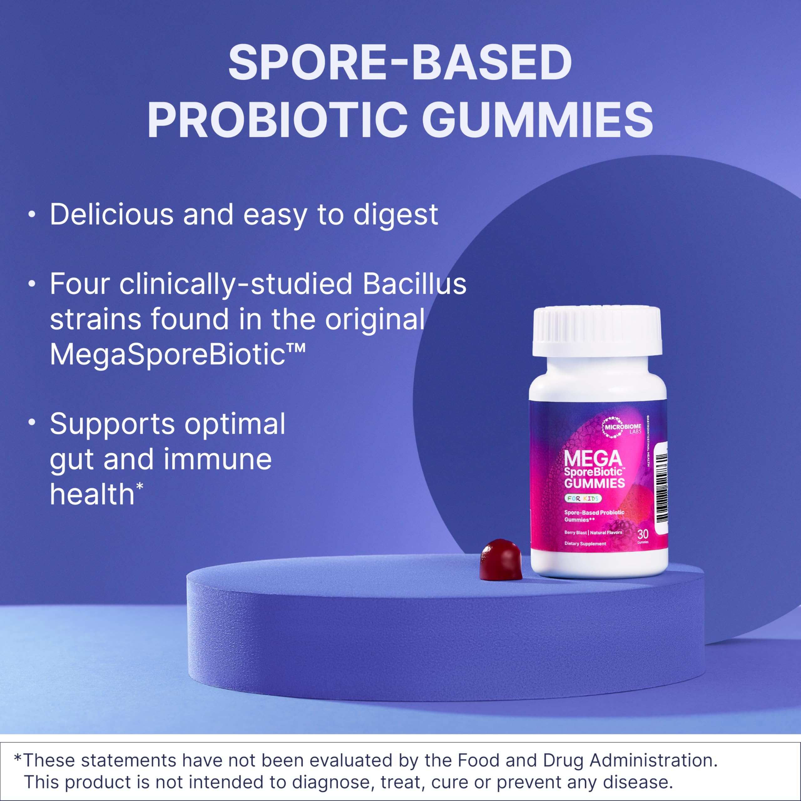 Gommes MegaSporeBiotic Microbiome Labs: texture molle et uniforme