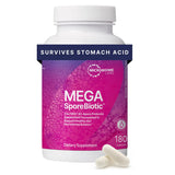 Microbiome Labs MegaSporeBiotic : bouteille de capsules, soutien digestif potentiel pour le quotidien.