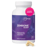 Zenbiome Sommeil Microbiome Labs – bouteille montrant l’emballage et le sommeil paisible.