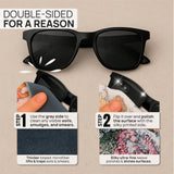 Face double des Quick Cloths pour un nettoyage en douceur et profondeur sur surfaces délicates.