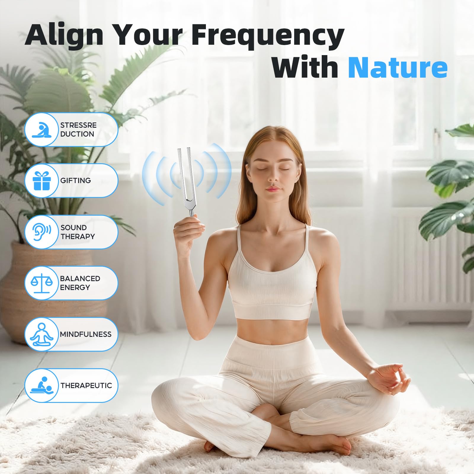 Mieaoll diapason 136hz terre énergie, facilite l’ancrage pendant le yoga.