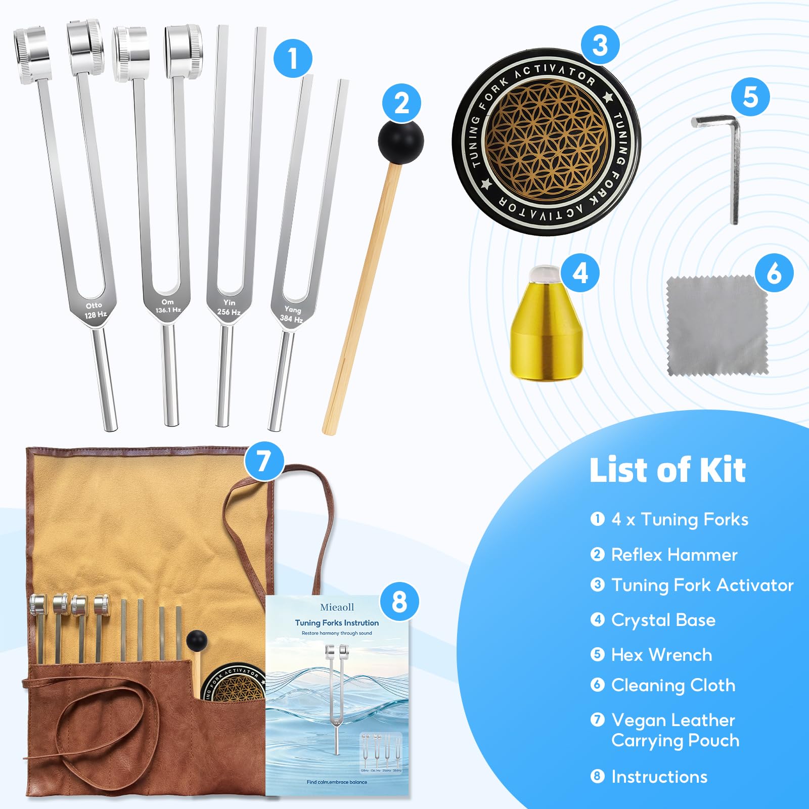 Mieaoll diapason sur tapis de yoga, pratique zen à domicile.