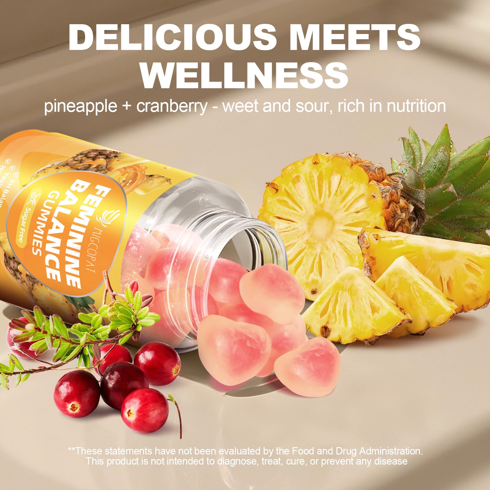Migcopat bonbons gélifiés ananas – vitamines C et B6 pour énergie.