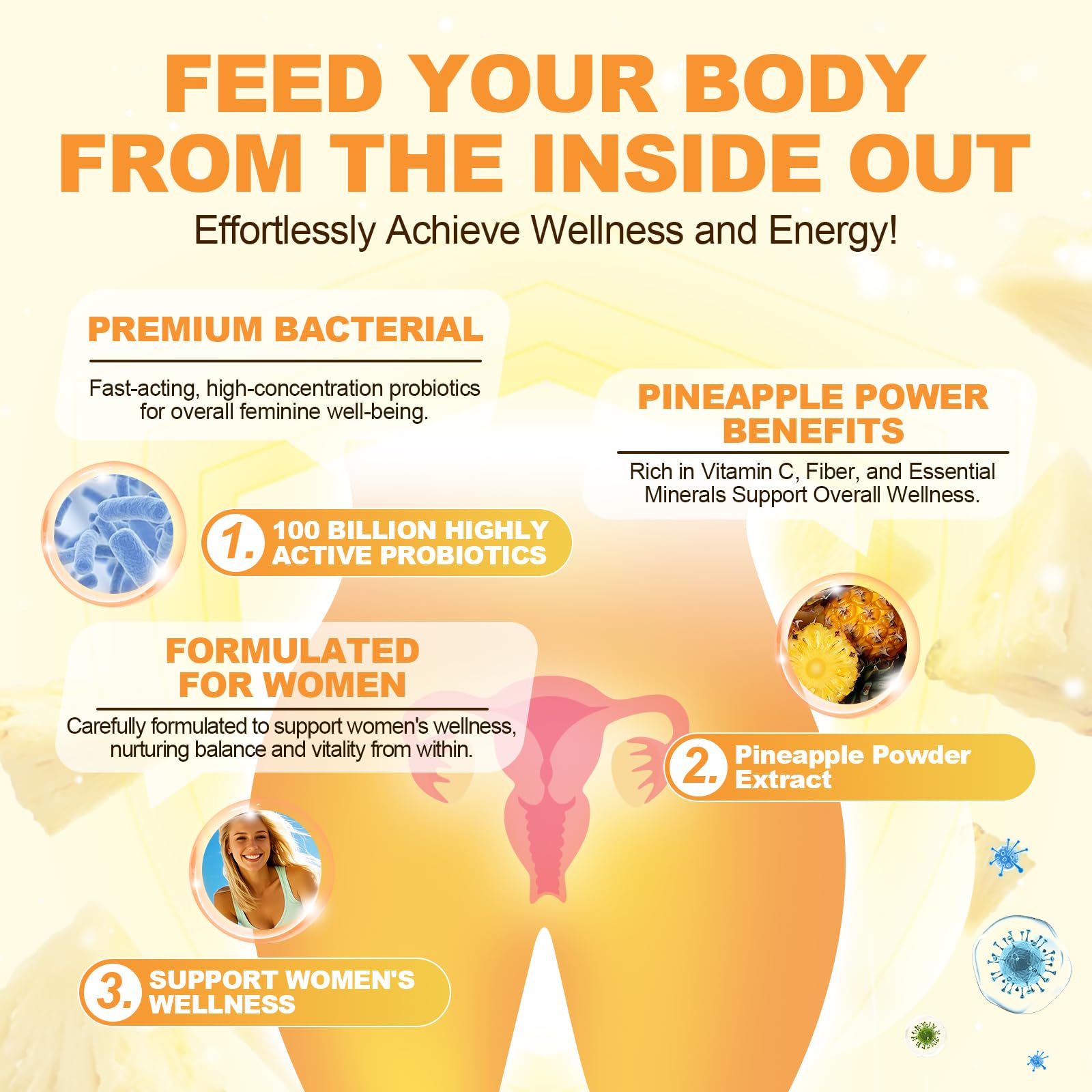 Migcopat bonbons gélifiés ananas – prébiotiques et enzymes pour confort intestinal.