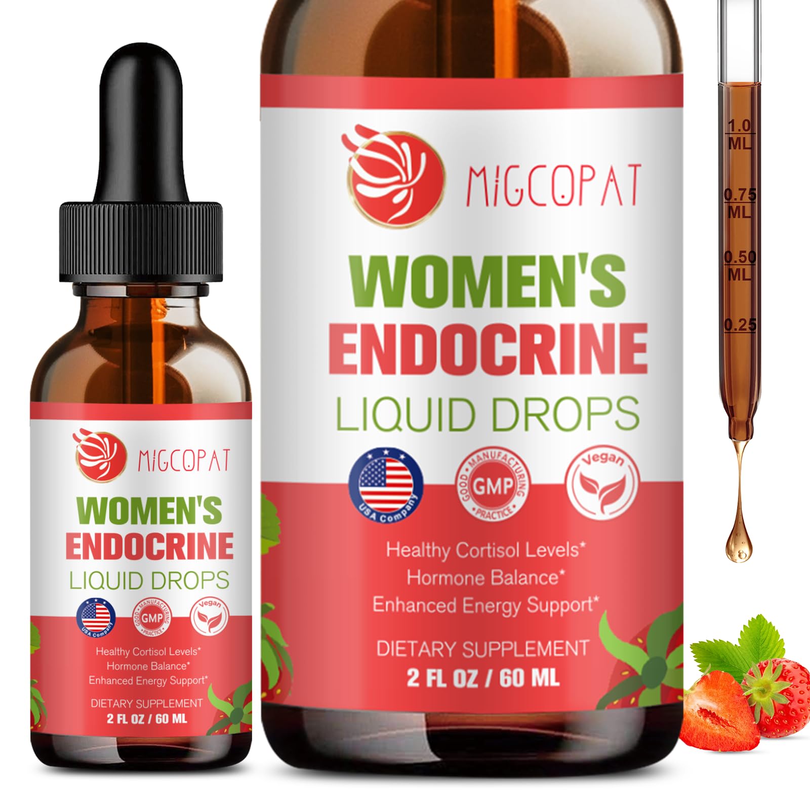 Migcopat Drops bouteille et pipette, pratique pour prise rapide et discrète.