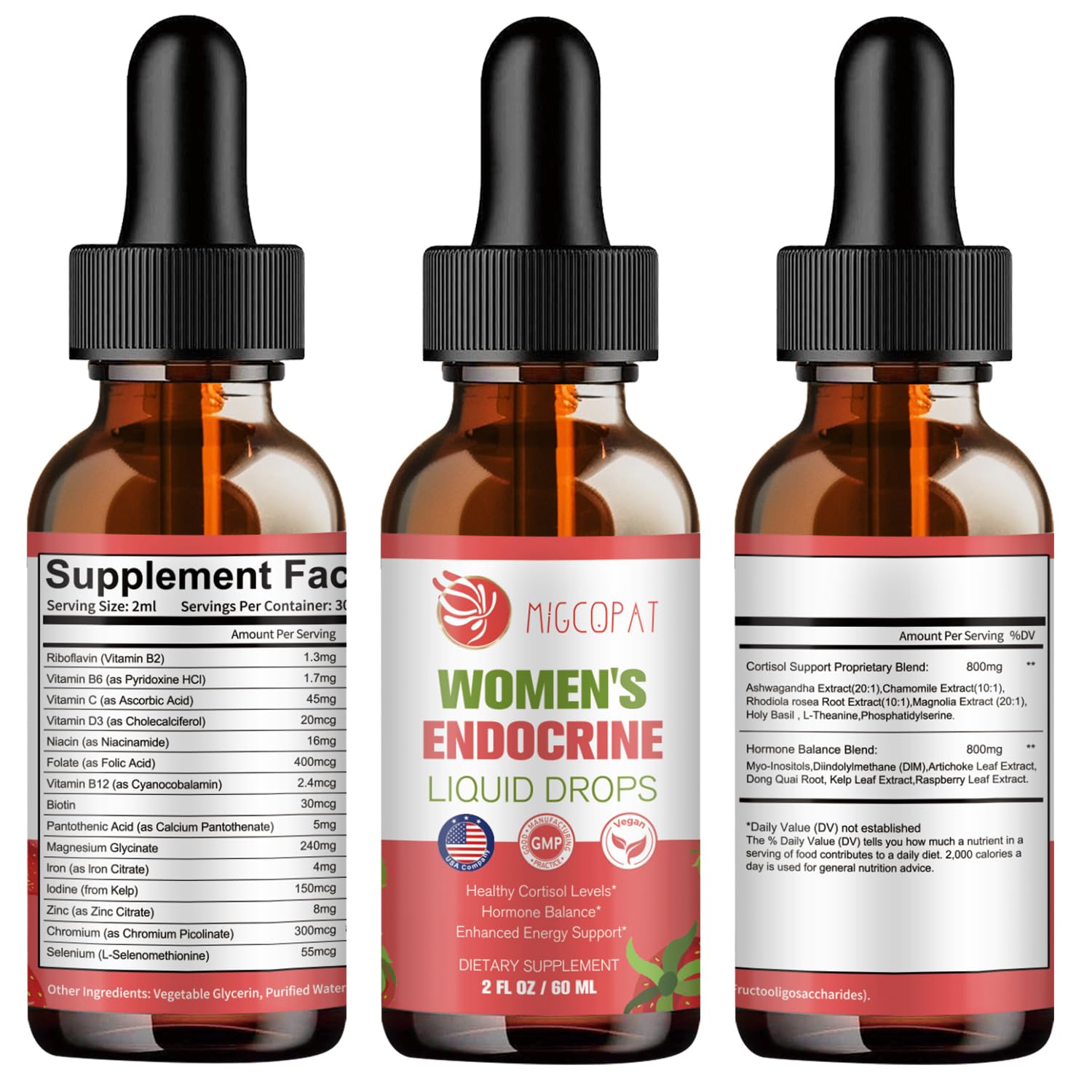 Migcopat Drops utilisation quotidienne simple, pour soutenir l'équilibre hormonal.