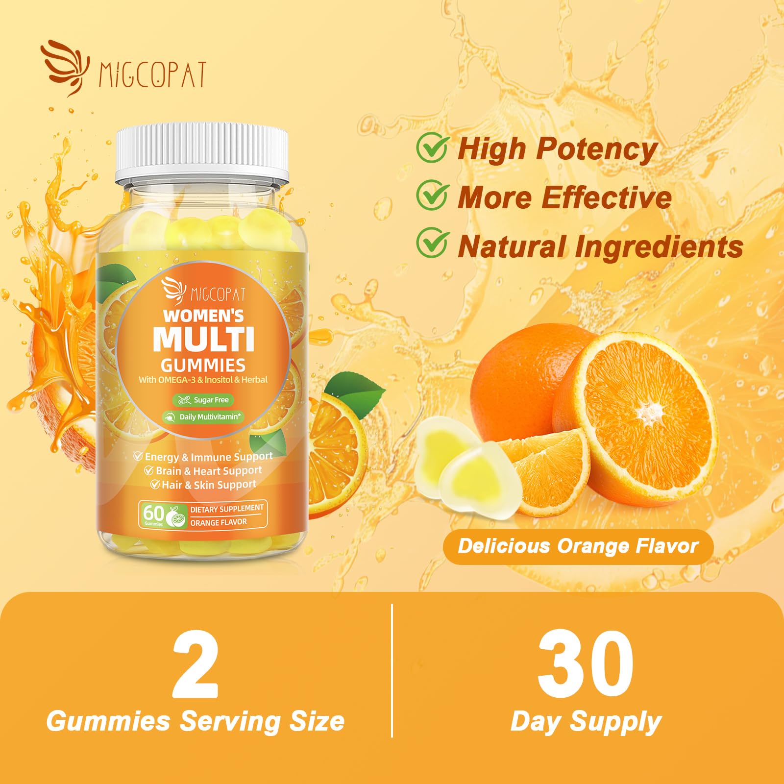 Migcopat Gommes femmes, folate et B12 bioactifs pour l'absorption et l'énergie.