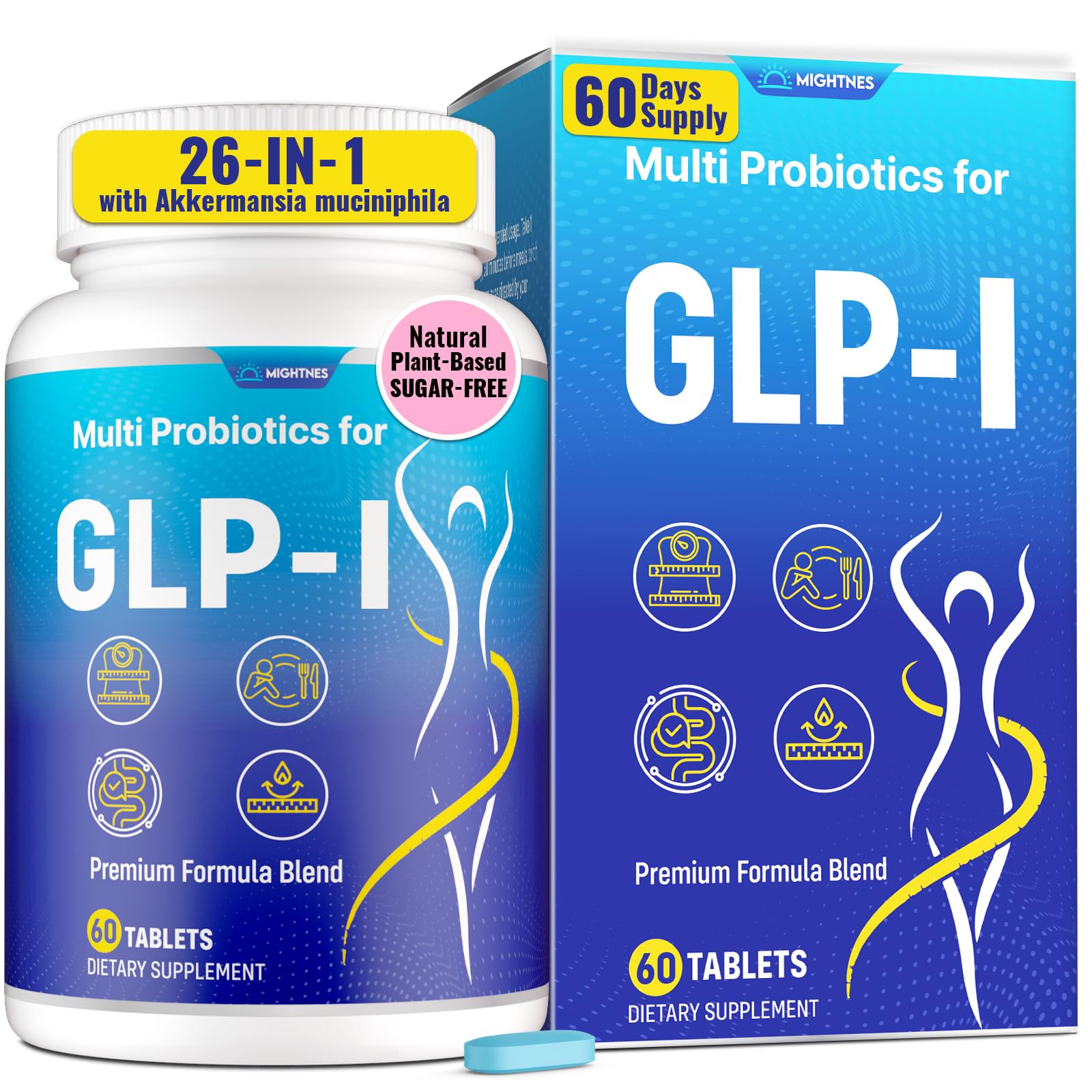 Mightnes GLP-l bouteille — soutien potentiel à la digestion au quotidien.