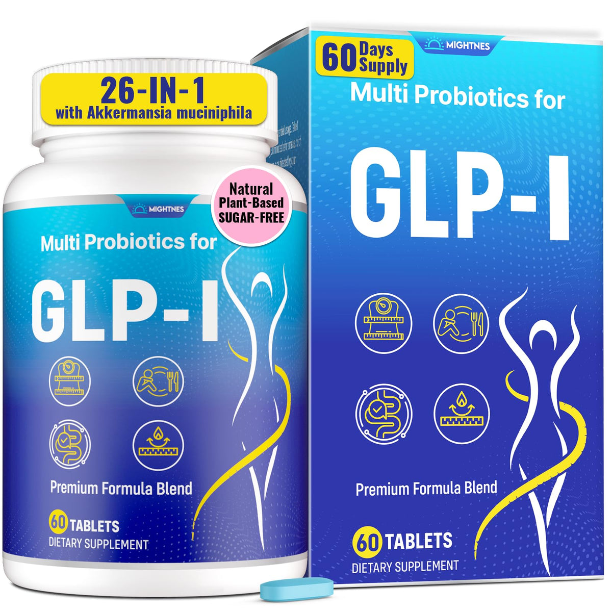 Mightnes GLP-l bouteille — soutien potentiel à la digestion au quotidien.