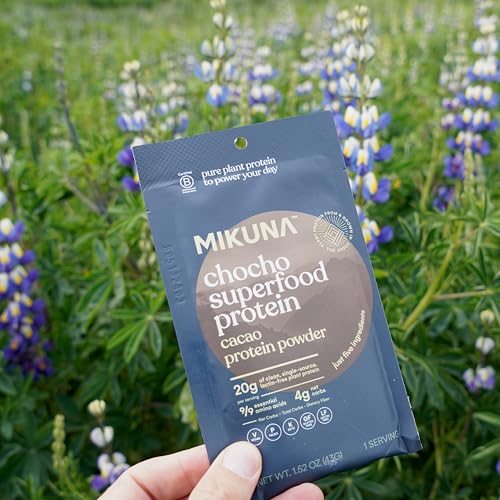 Emballage Mikuna Chocho protéine cacao, présentation pratique et claire