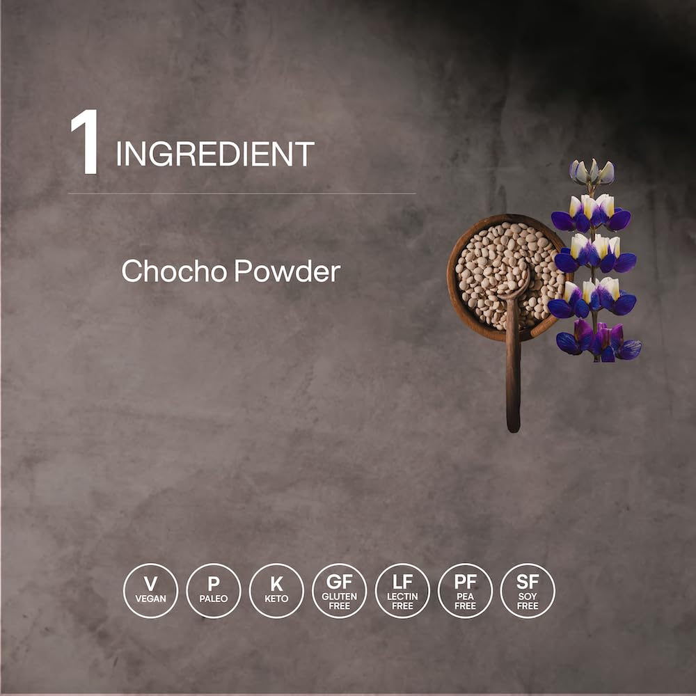 Mikuna Chocho info-nutrition: tableau clair des protéines et glucides.