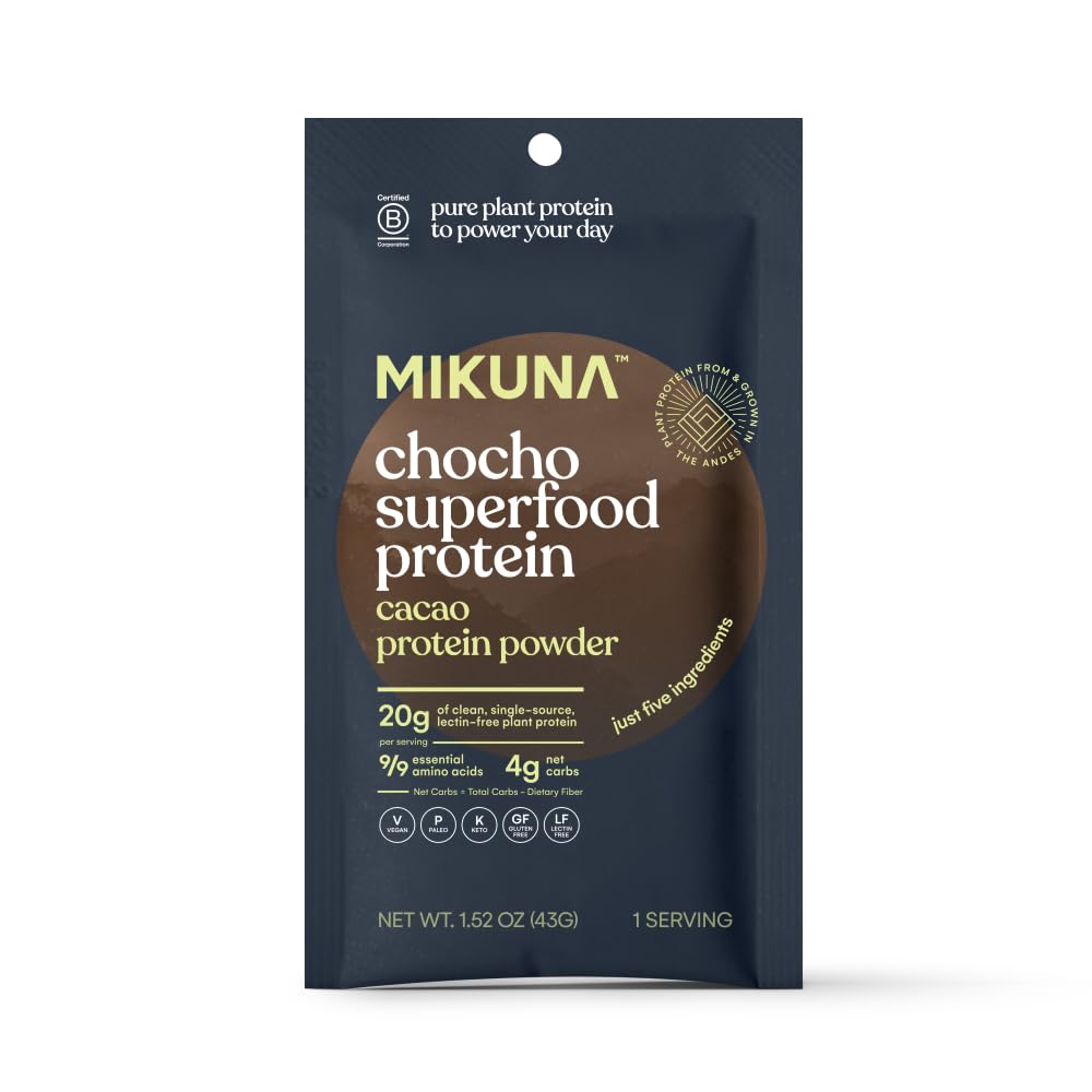 Sachets voyage Mikuna Chocho cacao, pratique pour rester protéiné en déplacement