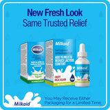 Milkaid doseur gouttes montrant le dosage précis pour le lait.