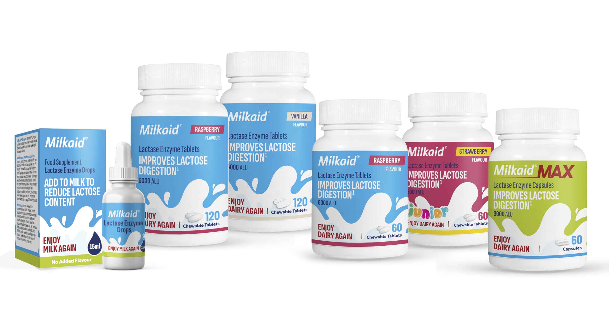 Milkaid tablettes lactase compactes dans sac-a-dos