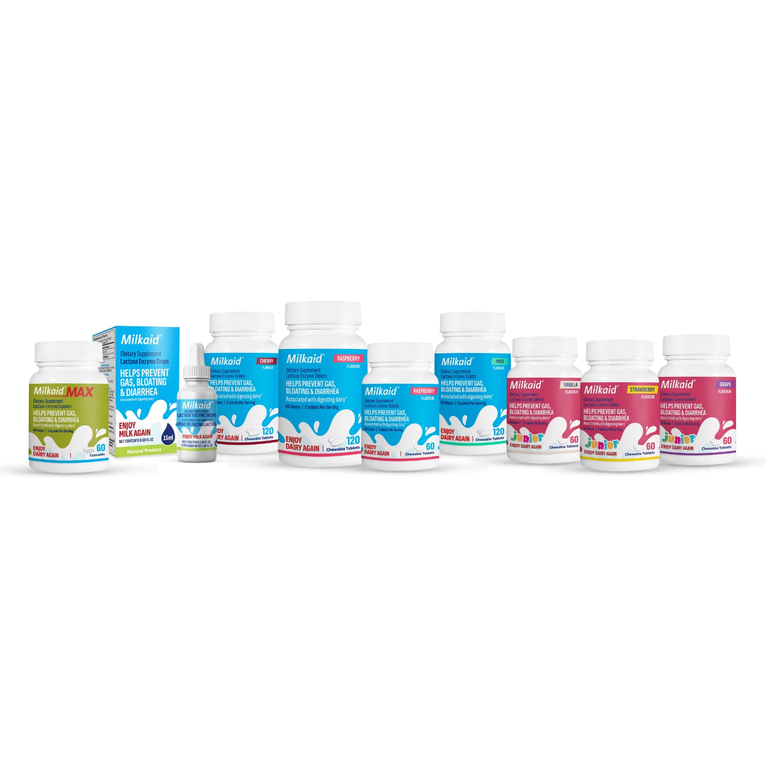 Milkaid tablettes lactase framboise usage quotidien aromée