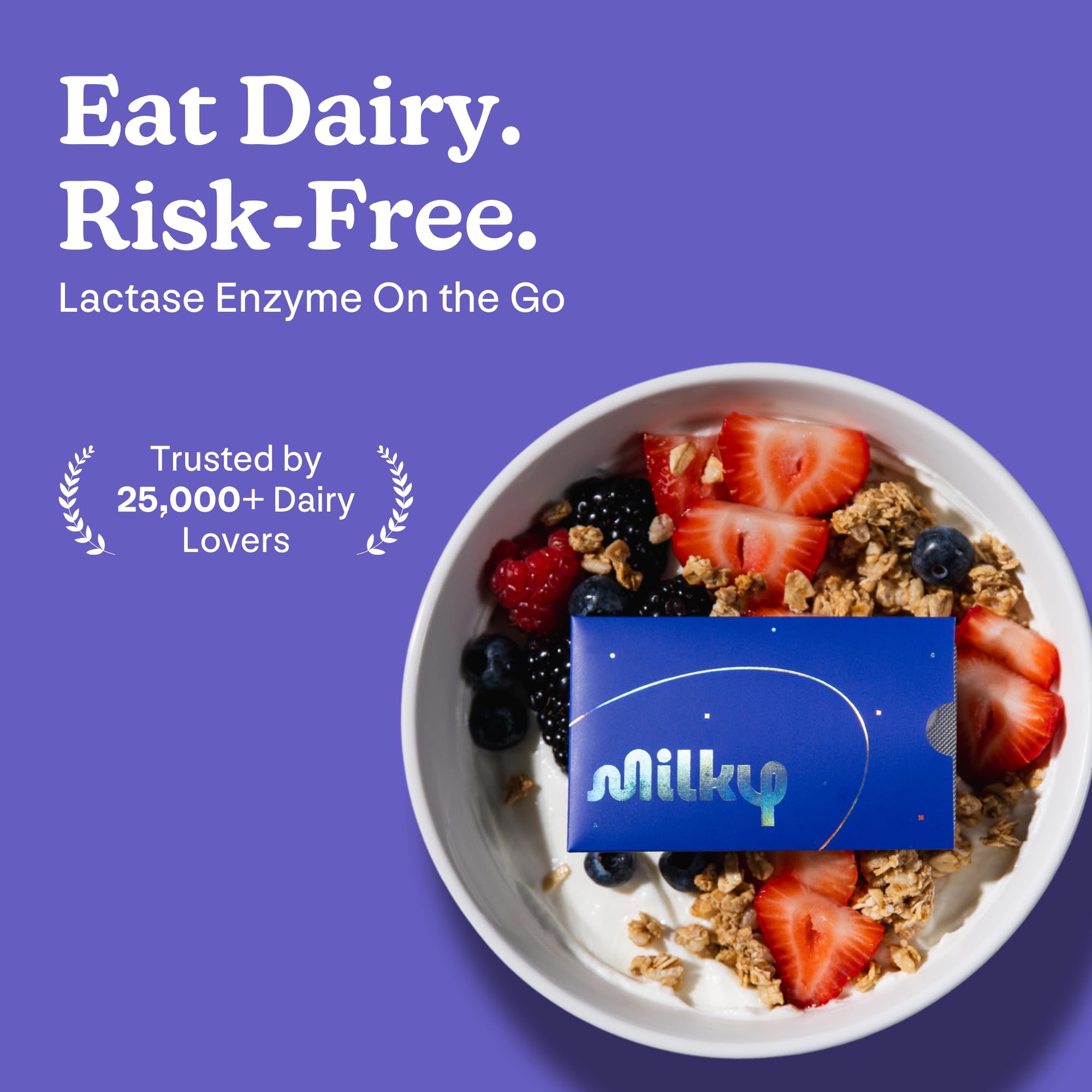 Etuis porte-cartes discrets Milky pour transporter vos comprimés lactase avec style