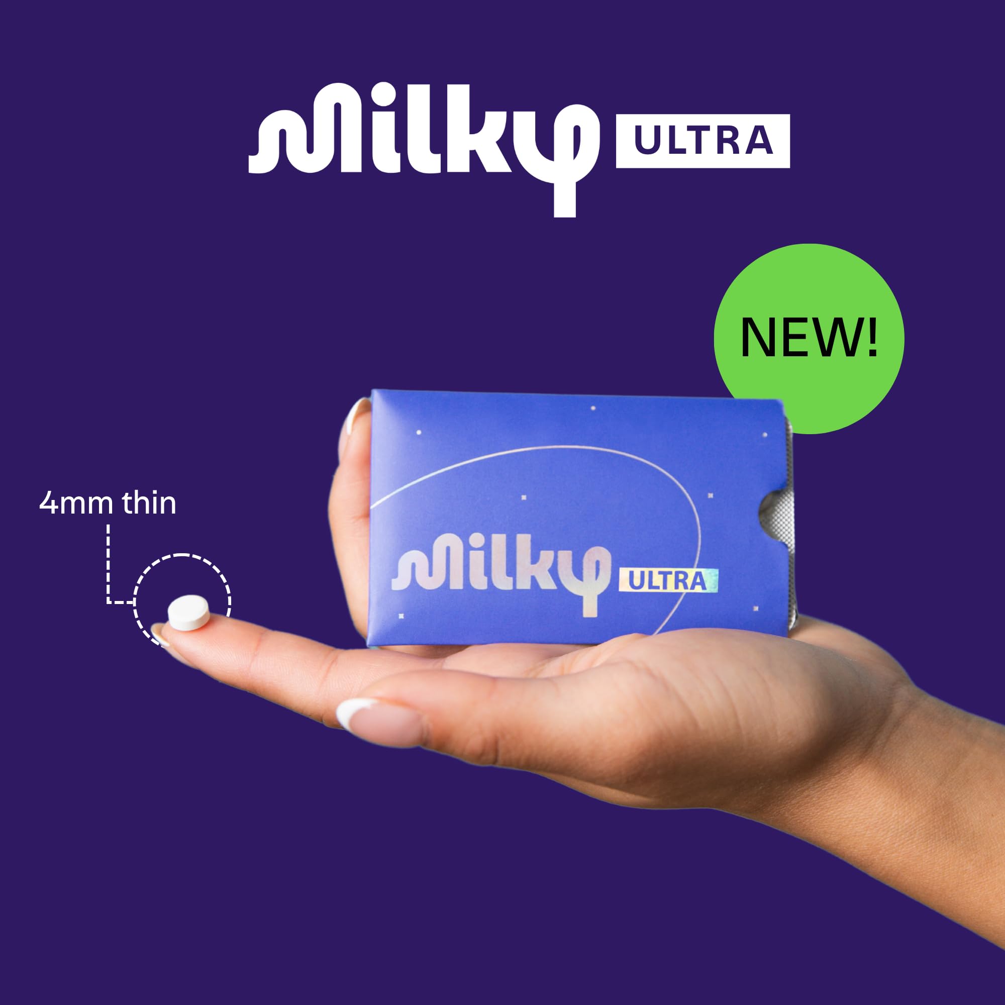 Milky Lactose Intolerance Pills avec étui porte-carte discret, prêt à emporter.