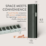 Sept compartiments pratiques pour Mimi Medcessories, simplifiant votre routine quotidienne.