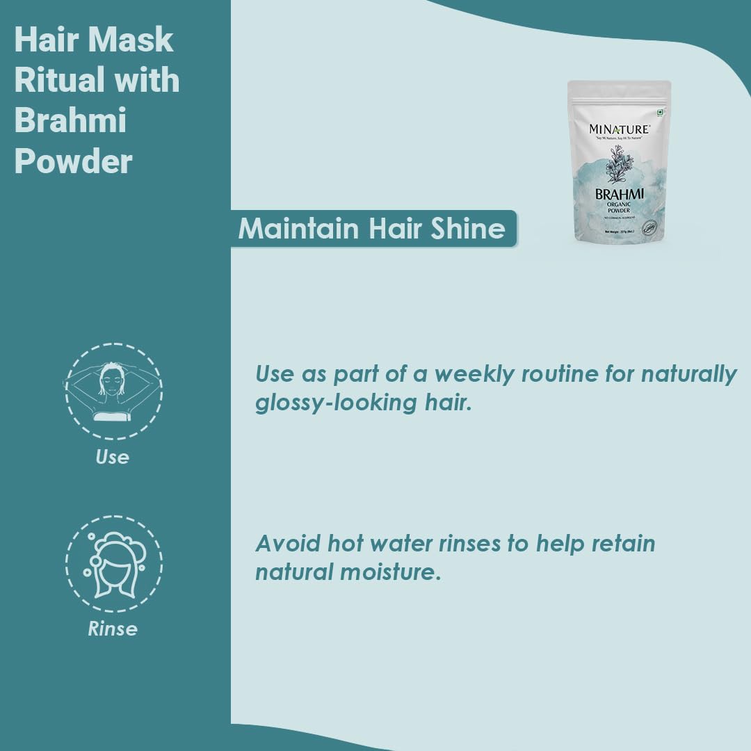Minature poudre Brahmi biologique vert clair — parfaite pour les rituels beauté quotidiens.