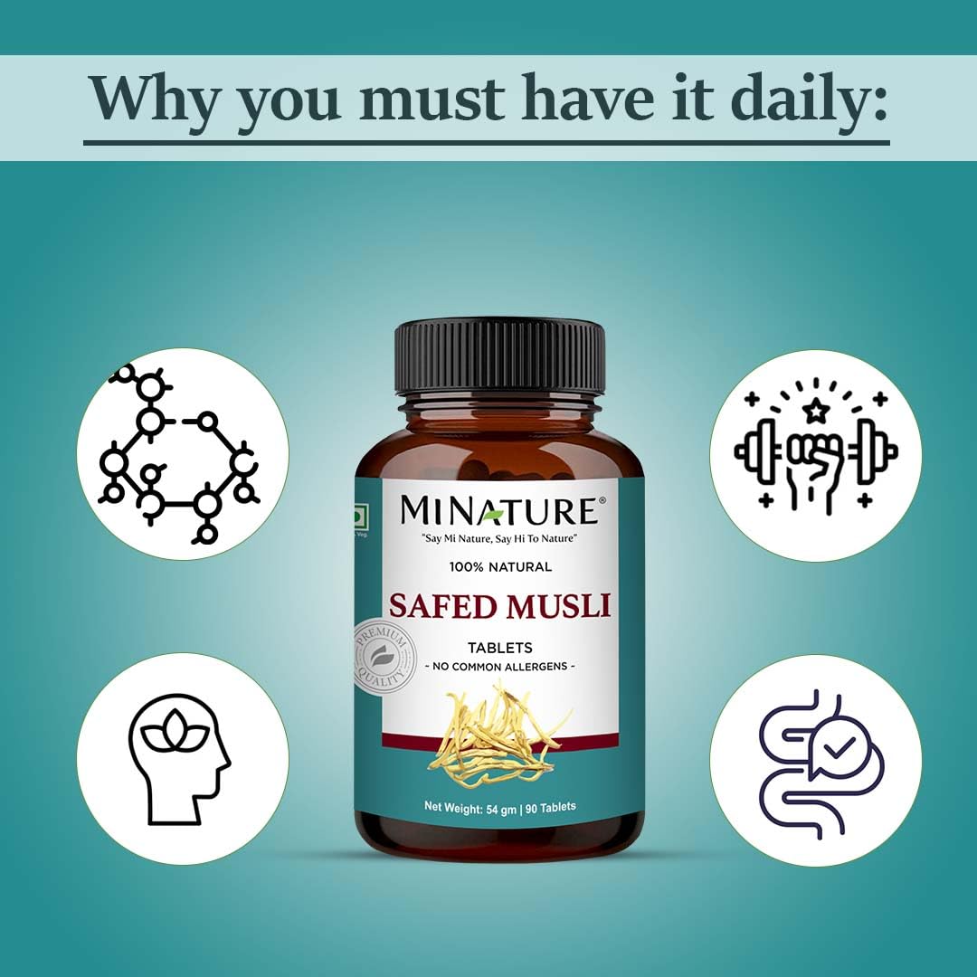 Mi Nature Safed Musli — 90 comprimés pour 45 jours de supplémentation