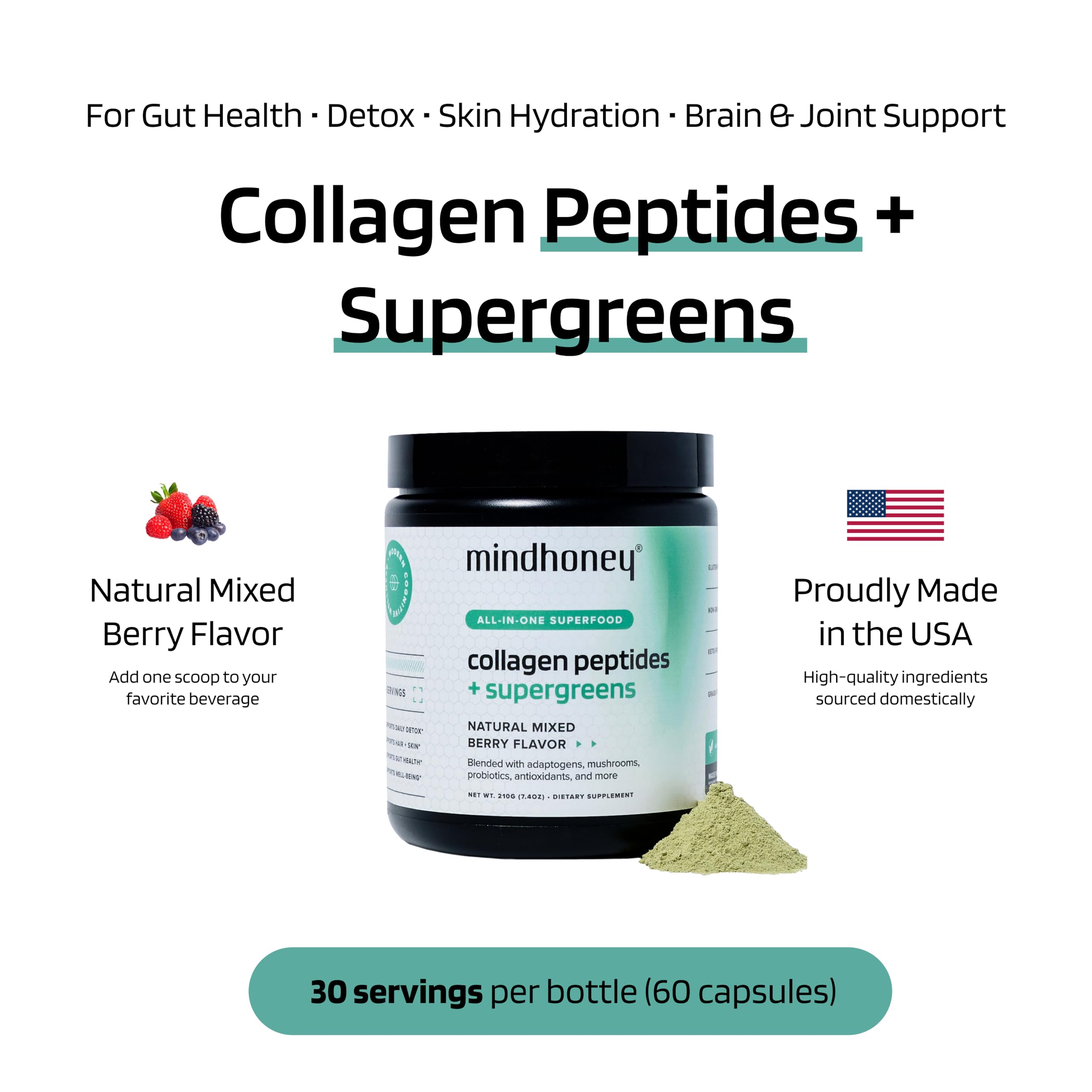 MINDHONEY collagène peptides cheveux peau jeunesse mélange