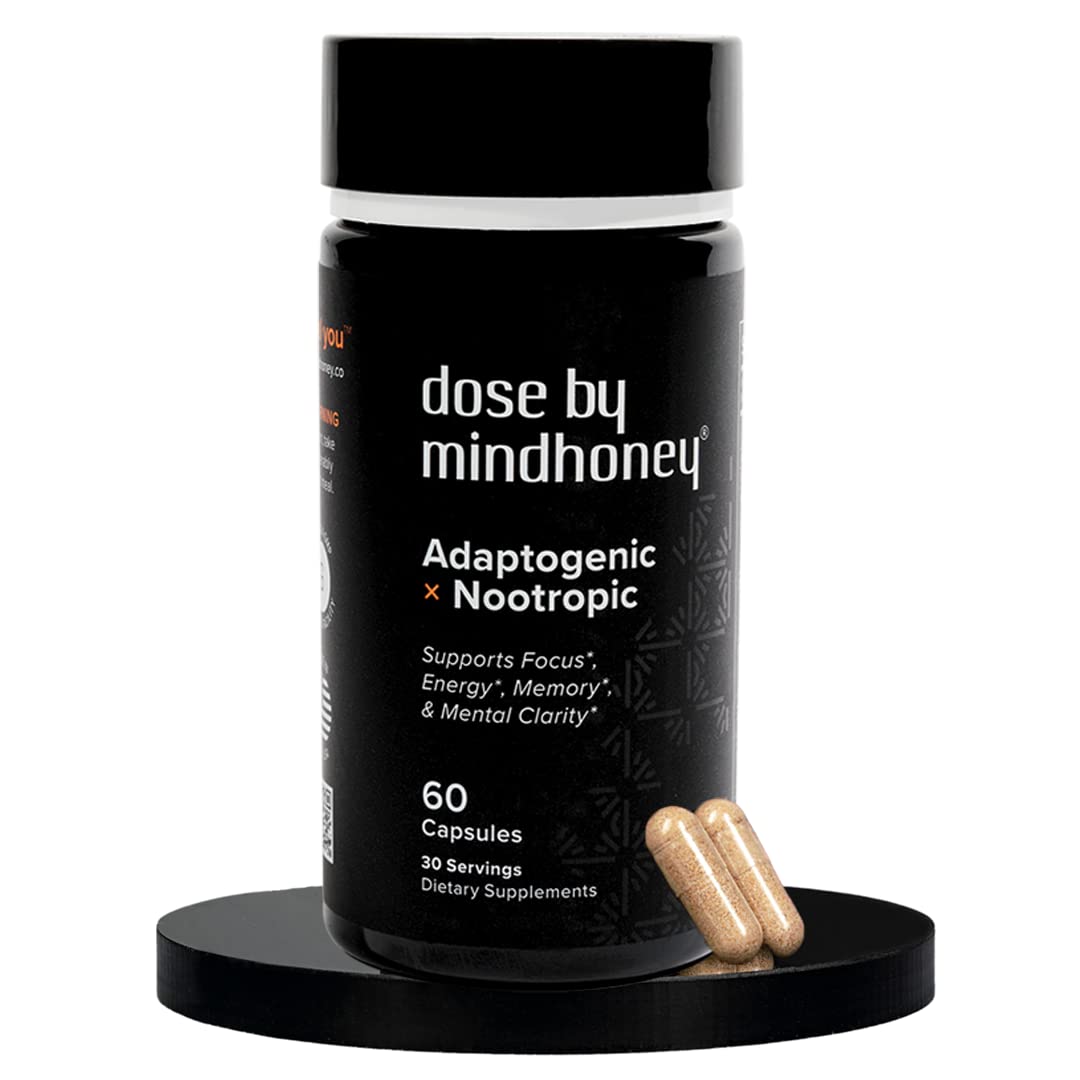 MINDHONEY DOSE : bouteille de comprimés prête pour la concentration quotidienne.