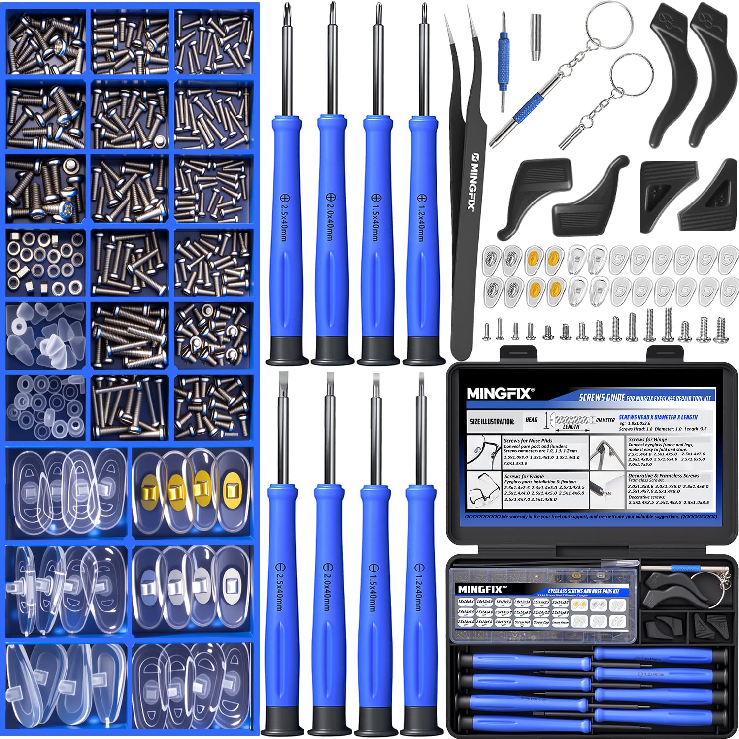 Ensemble-outils Mingfix pour réparation de lunettes, kit tout-en-un