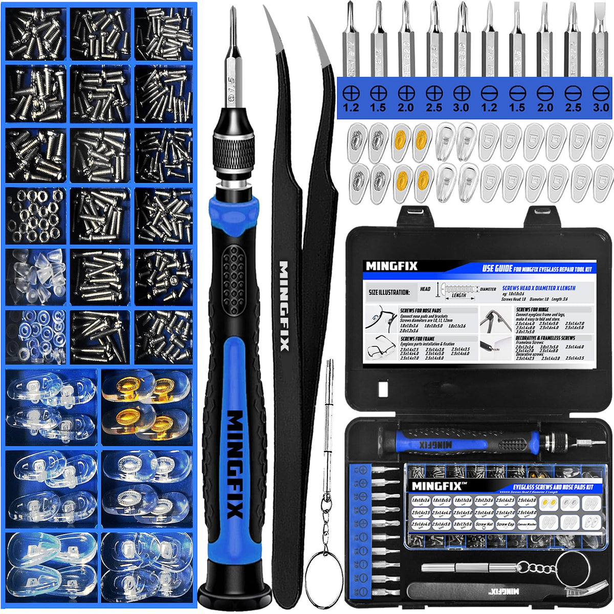 Kit MINGFIX de réparation lunettes: ensemble complet pour réparer lunettes avec précision