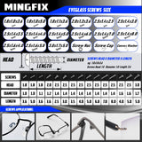 Vis miniatures MINGFIX adaptées pour montures et verres