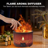 MINGPINHUIUS volcan diffuseur flamme bleu, éclairage relaxant et parfum doux.